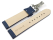 XL Watch Strap Deployment Clasp Genuine leather Grained blue 18mm 20mm 22mm 24mm