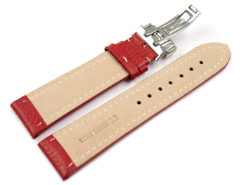 XL Watch Strap Deployment Clasp Genuine leather Grained...
