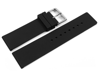 Watch strap - Silicone - smooth - black -...