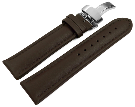 XL Wath strap Deployment Genuine leather smooth dark...