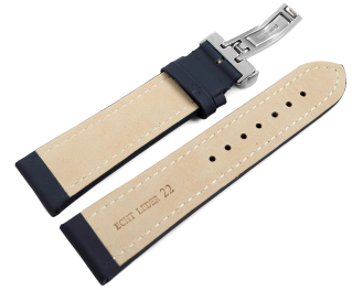 XL Wath strap Deployment Genuine leather smooth dark blue TiT 18mm 20mm 22mm 24mm