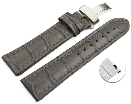 Quick Release Watch Strap Deployment Clasp leather Croco...