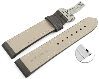 Quick Release Watch Strap Deployment Clasp leather Croco...