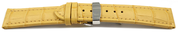 Quick Release Watch Strap Deployment Clasp leather Croco print yellow TiT 18mm 20mm 22mm 24mm
