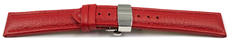 XL Watch Strap Butterfly Genuine leather Grained red TiT 18mm 20mm 22mm 24mm 26mm 28mm