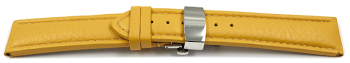 XL Watch Strap Butterfly Genuine leather Grained yellow TiT 18mm 20mm 22mm 24mm 26mm 28mm