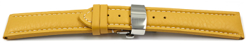 XL Watch Strap Butterfly Genuine leather Grained yellow 18mm 20mm 22mm 24mm 26mm 28mm