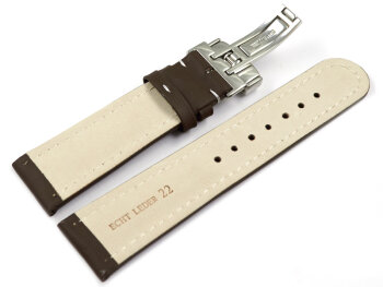 Watch strap - Genuine leather - Smooth - dark brown