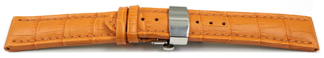 Butterfly Watch Strap Genuine leather croco print orange TiT 18mm 20mm 22mm 24mm 26mm 28mm