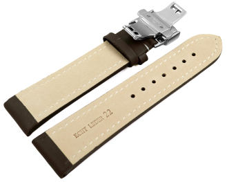 XL Watch Strap Butterfly Leather smooth dark brown TiT 18mm 20mm 22mm 24mm 26mm 28mm