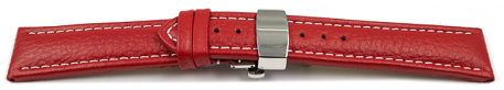 XL Quick Release Watch Strap Butterfly Leather Grained red