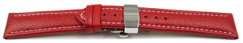 XL Quick Release Watch Strap Butterfly Leather Grained red