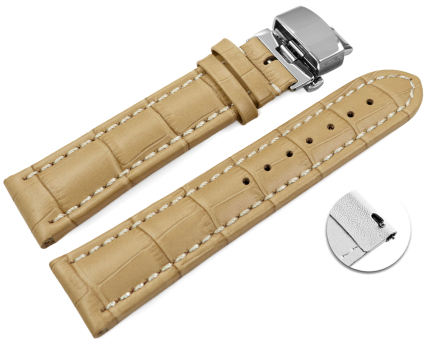 Quick Release Watch strap Butterfly Genuine leather croco...