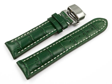 Butterfly - Genuine leather - strong padded - Croco - green