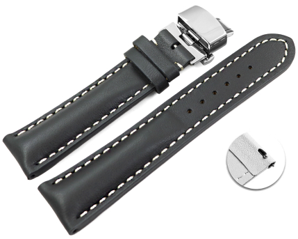 Quick Release Watch strap Butterfly Leather strong padded...