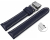 Quick Release Watch strap Butterfly Leather strong padded smooth dark blue 18mm 20mm 22mm 24mm