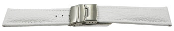 Deployment clasp - Genuine grained leather - Eptide - white