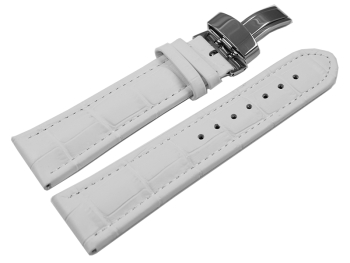 Deployment II - Genuine leather - Croco print - white