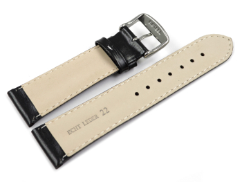 Watch strap - Genuine leather - smooth - black