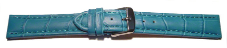 Watch strap - Genuine leather - Croco print - turquoise