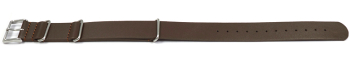 Watch strap - Nato - genuine leather - dark brown