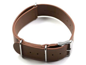 Watch strap - Nato - genuine leather - light brown