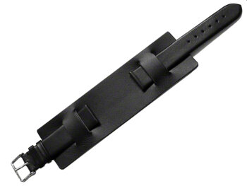 Watch strap - Genuine leather - with Pad (Underlay) - black