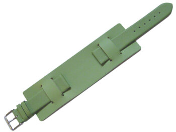 Watch strap - Genuine leather - with Pad (Underlay) - green