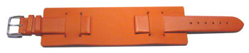 Watch strap - Genuine leather - with Pad (Underlay) - orange