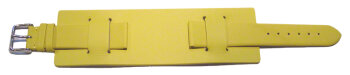 Watch strap - Genuine leather - with Pad (Underlay) - yellow