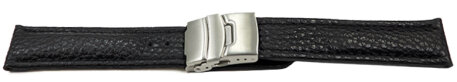 Deployment clasp - Genuine grained leather - Eptide - black