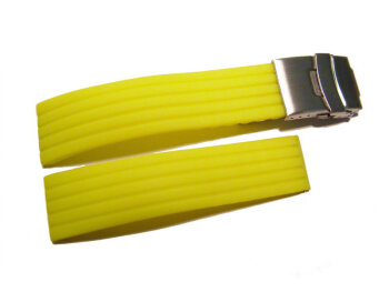 Deployment clasp - Silicone (Rubber) - Stripes - Waterproof - yellow