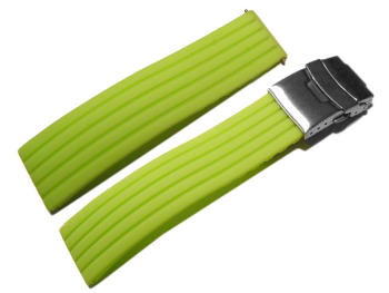 Deployment clasp - Silicone (Rubber) - Stripes - Waterproof - green