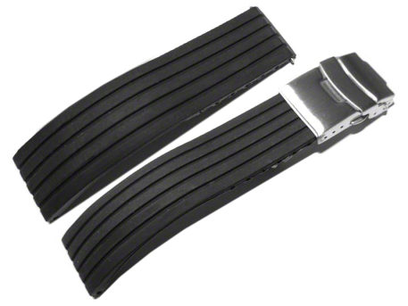 Deployment clasp - Silicone (Rubber) - Stripes -...