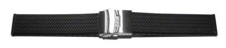 Deployment clasp - Silicone - Profile - Waterproof - black 18mm 20mm 22mm 24mm