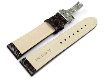 Watch strap - Genuine leather - African - dark brown