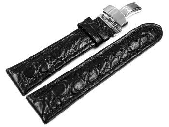 Watch strap - Genuine leather - African - black