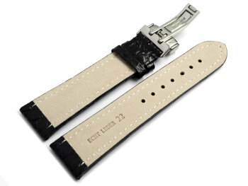 Watch strap - Genuine leather - African - black