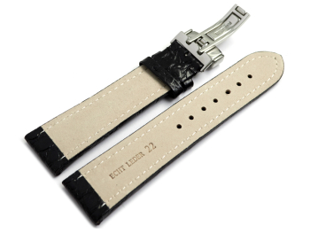 Watch strap - Genuine leather - African - black